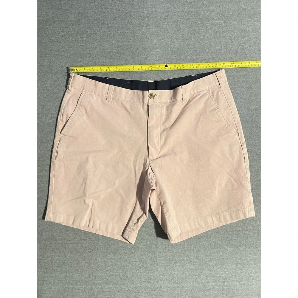 Club‎ Room Men's Chino Shorts Size 38W Pink Flat Front Casual Summer Golf